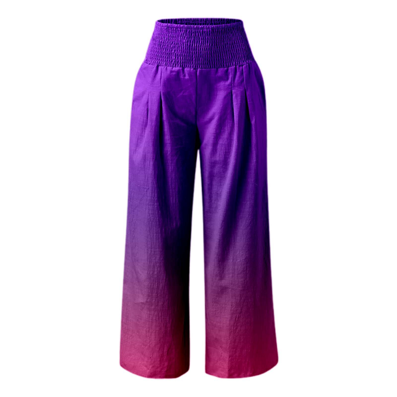 thumbnail image 4 of Pantalones anchos de cintura alta con estampado veraniego para mujer: cintura alta estilizada, bolsillos ocultos funcionales, transformación de moda para múltiples ocasiones., 4 of 5